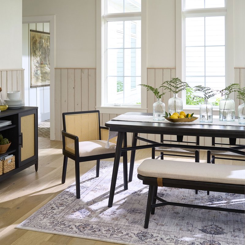 Scandinavian Charcoal Dining Table - Seats 6, Modern Design