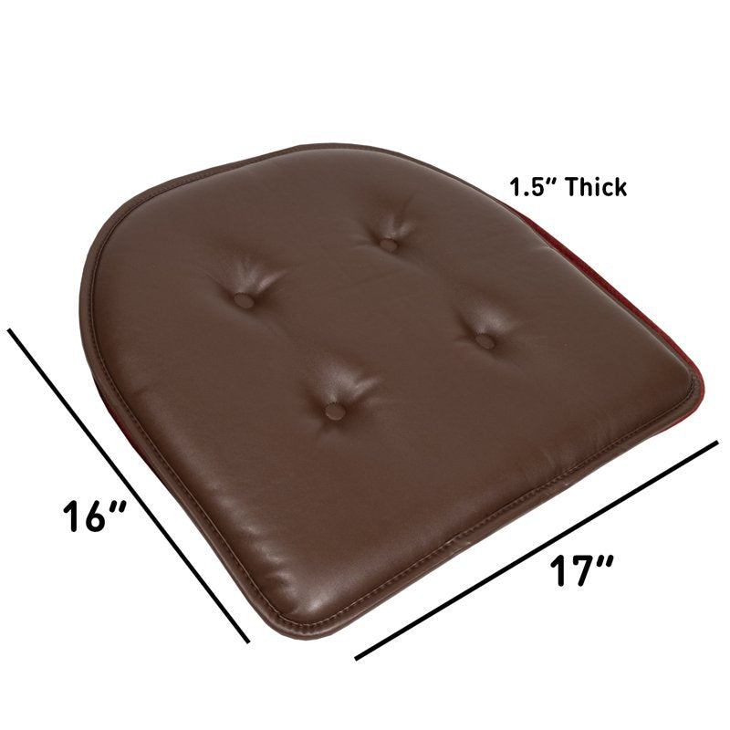 U-Shaped Memory Foam Chair Pad Cushion 6-Pack - Brown