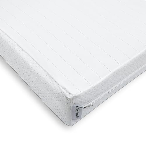 Storkcraft 6-Inch Water-Resistant Grow-with-Me Crib & Toddler Mattress — GREENGUARD Gold Certified, Dual-Sided Mattress for Baby Cribs & Toddler Beds, Durable Water-Resistant Cover, Made in The USA