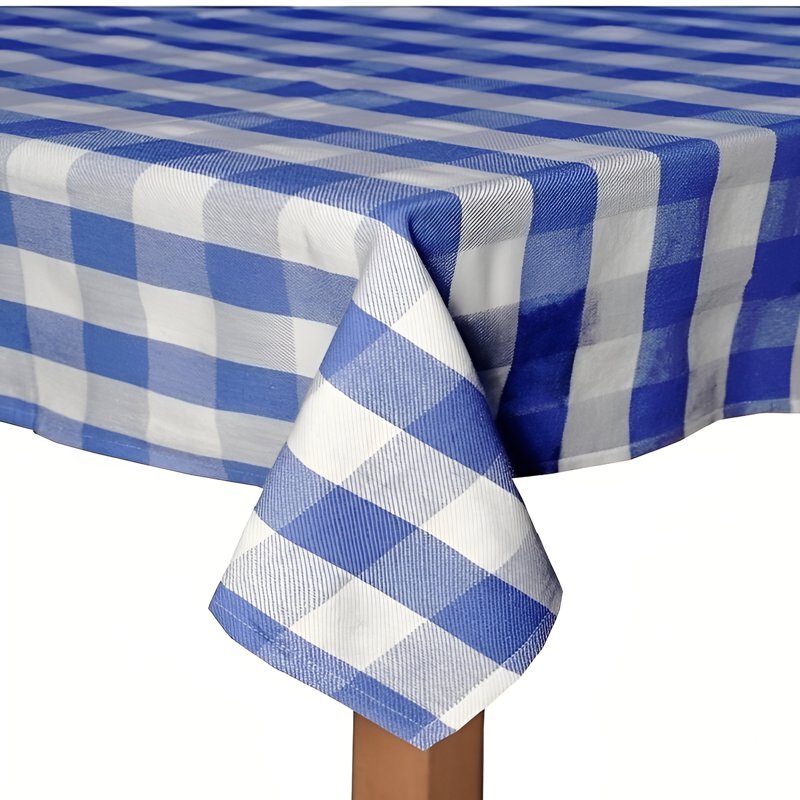 Farm Check Grey 100% Cotton Tablecloth - 60" x 84"