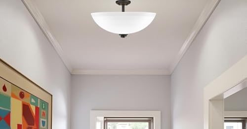 Aspen Creative 25015-76-1 Replacement Frosted with Diamond Pattern Glass shade for Flush Mount or Semi-Flush Mount, 1/2" Center Hole, 11-7/8" Diameter x 3-5/8" Height