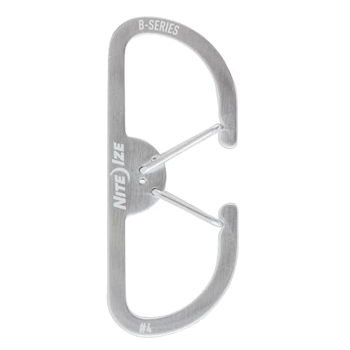 Nite IZE B-Series Dual Carabiner, Stainless Steel Heavy Duty Everyday Carry Carabiner, Size #4