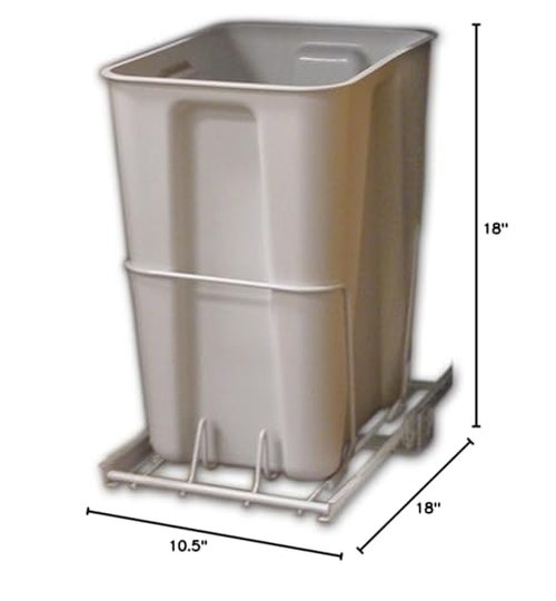 ClosetMaid Pull Out Trash Bin, 24-Quart, White