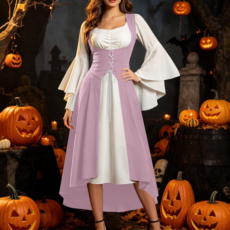 Pink Gothic Medieval Renaissance Costume Dress for Women - XXL