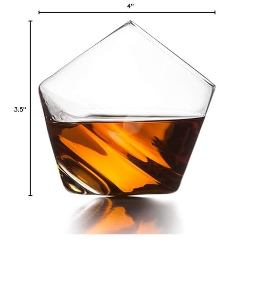 Sempli Cupa-Rocks Tumbler Glasses Set of 2 - Hand Blown Whiskey Glasses for Scotch, Bourbon & Brandy, Lead-Free Crystal, Swirling Aeration, Ultra Clear - 9.25 oz