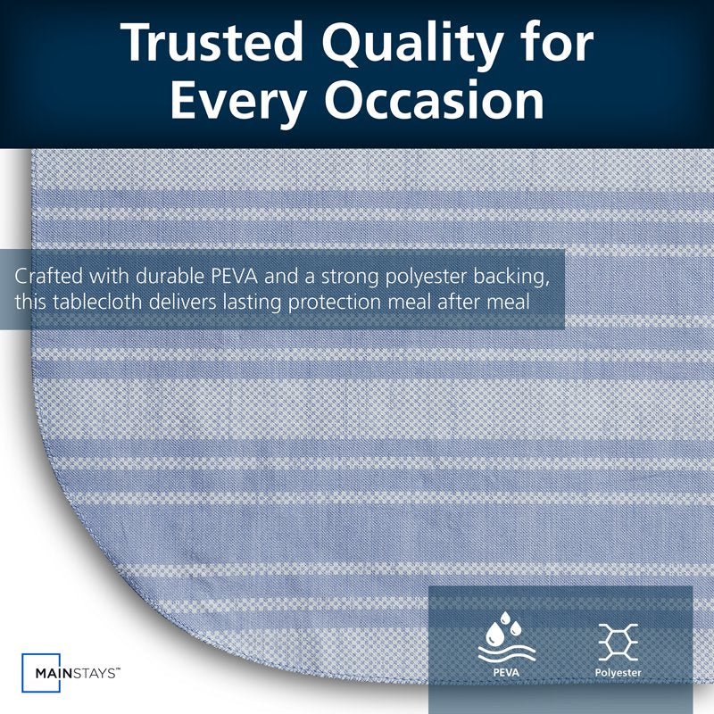 Indoor & Outdoor Tablecloth - 60" x 84" Saville Blue Stripe