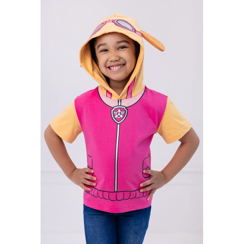 Kids Skye Pink Tan Paw Patrol Cosplay Hooded T-Shirt - 7-8 Years