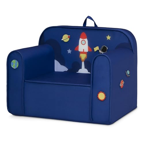 Delta Children Mix & Match Cozee Kids Chair with Interchangeable Patches, Space