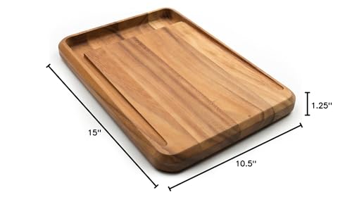 Ironwood Gourmet Big Catch Cutting Board, Acacia Wood, 10.5 x 15 x 1.25 inches