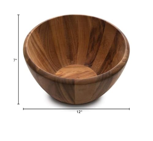 Ironwood Gourmet Extra Large Madera Salad Bowl, Acacia Wood, 12 x 12 x 7.25