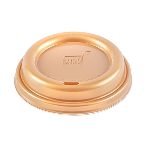 Restaurantware Disposable Coffee Lid 500 Count 3.62 x 3.62 x 0.79 Inch Plastic Coffee Travel Lid Secure Snap-On Design Elegant Gold Color