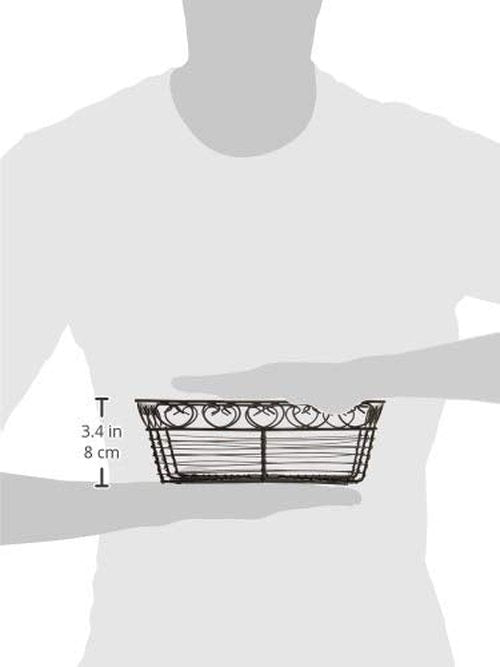 Winco Rectangular Wire Fruit Basket, 9-Inch x 5-7/8-Inch x 3-Inch, Black, Medium