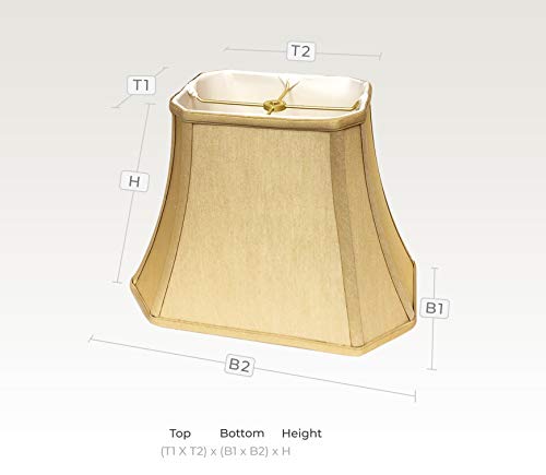 Royal Designs, Inc. BS-710-12AGL Rectangle Cut Corner Basic Lamp Shade, (5x6.5) x (8x12) x 10, Antique Gold