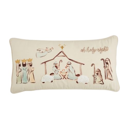 Mud Pie Nativity Pillow; 12" x 24"