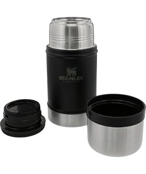 Stanley Classic Legendary Large Food Jar 24 oz | Vacuum Insulated Thermos Food Container | Wide Mouth Screw On Lid | Packable for Travel | Stainless Steel with Leakproof Lid | BPA-Free | Black 2.0