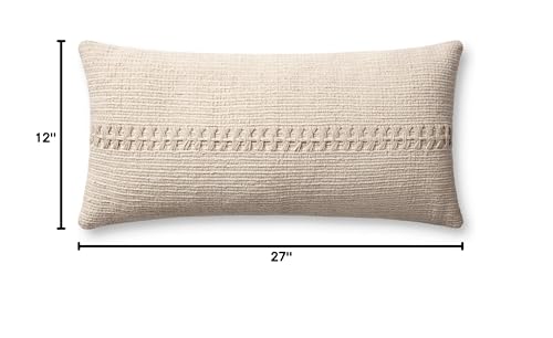 Loloi Chris Loves Julia Harvey Collection PCJ0018 Ivory 12'' x 27'' Cover Only Pillow