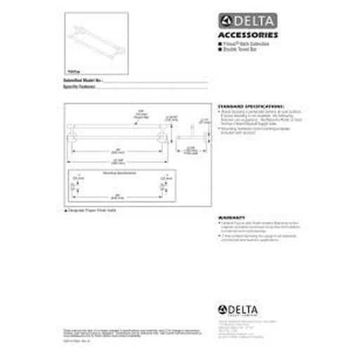 DELTA FAUCET 75925-BL Trinsic 24-in Double Wall Mount Towel Bar Bath Hardware Accessory in Matte Black