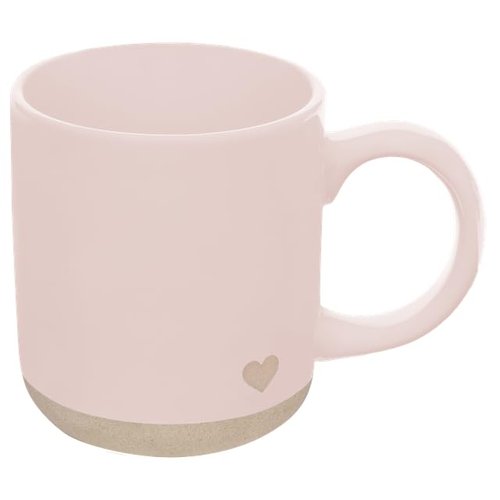 Sweet Water Decor Pink Heart Coffee Mug, 14oz Stoneware Cup with Handle for Hot Cocoa, Tea & Cider, Microwave & Dishwasher Safe, Romantic Valentine's Day Gift for Her