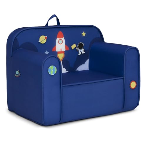 Delta Children Mix & Match Cozee Kids Chair with Interchangeable Patches, Space