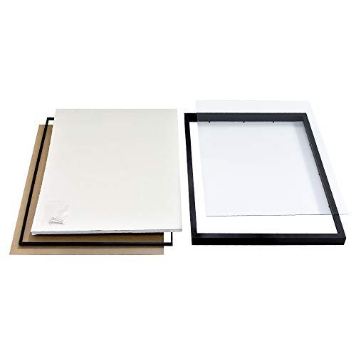 MCS Linen Lined Shadow Box Frame, 12 x 12 Inch, Black