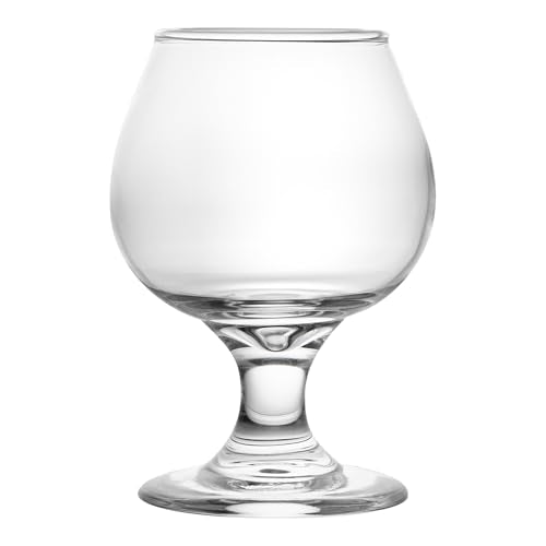 Restaurantware-Vetri 6 Ounce Brandy Snifters, 24 Stemmed Whiskey Glasses - No Lead, Dishwashable, Clear Glass Tumblers For Tasting Bourbon, Cognac, Scotch, Great For Spirit Drinks, Old Fashioned