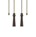 LuoQiuFa 2pcs Ceiling Fan Pull Chain, Decorative Fan Pull Chain Pendant Extension, 12 Inches Lighting & Fan Beaded Ball Fan Pull Chain Extender Ornament with Connector (bronze)