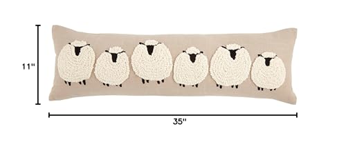 Mud Pie Long Sheep Pillow, 35" x 11"