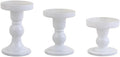 Skiennix 3-Piece White Glass Candlestick Set - Elegant Crystal Holders for Weddings & Decor