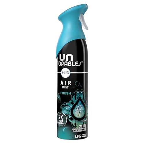 Febreze Air Mist, Air Freshener Spray, Odor Fighting Room Spray, Deodorizer for Home Bathroom Kitchen Office Apartment Dorm Room Classroom, Unstopables Fresh Scent, 8.1oz (Pack of 6)