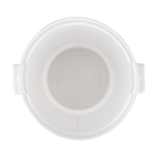 Restaurantware-Met Lux 8 Quart Food Storage Containers, 10 White Storage Containers - Lids Sold Separately, Red Volume Markers, Dishwashable Containers, Side Handles, For Storing Foods