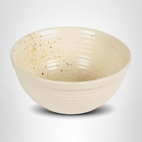 Farmhouse Stoneware Bowl, White Speckled Glaze