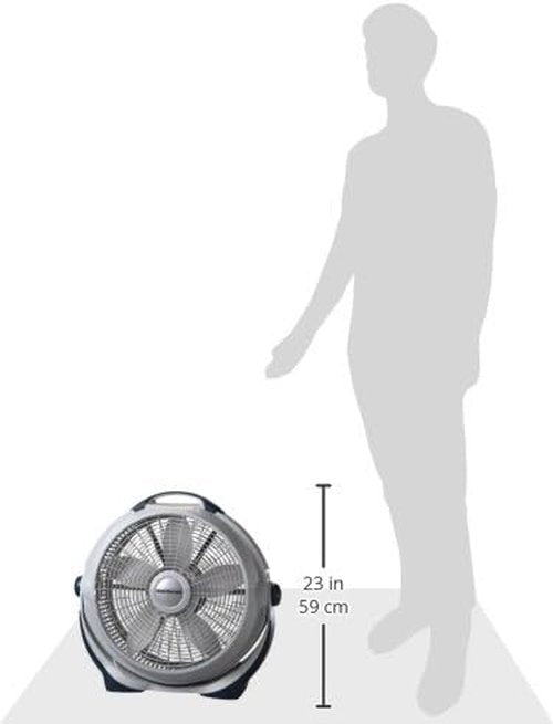 Lasko Wind Machine Fan - Powerful 20" Air Circulator with 3 Speed Settings | Gray Finish