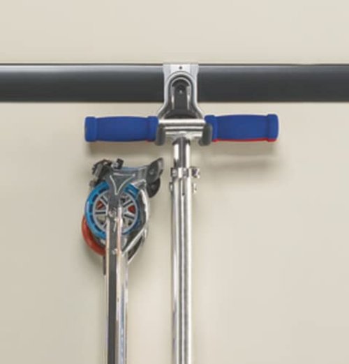 Rubbermaid FastTrack Rail Garage Organization Multi-Purpose Hook 50 lbs Capacity Satin Nickel Wall Mounted Storage System Direct Mount into FastTrack Garage Rail for Home/Garage Organization