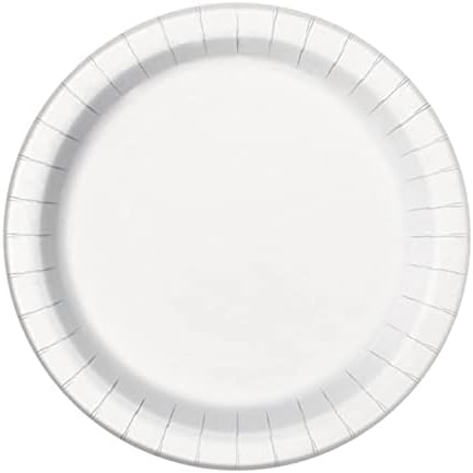 White Round Paper Dinner Plates - 9 Inch, 8 Count | Ideal for Parties, Showers & Special Occasions
