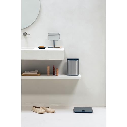 Brabantia Bo XS Lift Open Trash Can | 1.1 Gal / 4L | Matt Steel FPP | Wall-Mountable/Free Standing Bedroom, Bathroom, Nursery Trash Can, Removable Inner Bucket, Non-Slip Base | + Trash Bags