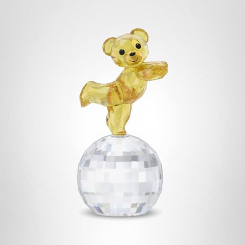 SWAROVSKI Kris Bear Ready to Disco Collectible Figurine, Yellow and Clear Crystals, Part of the Swarovski Kris Bears Collection