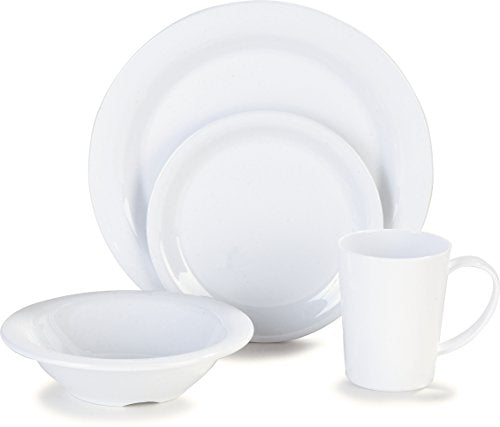 Carlisle FoodService Products Mug Plastic Coffee Mug with Large Handle for Buffets, Home, and Restaurant, Tritan, 12 Ounces, White, (Pack of 12)
