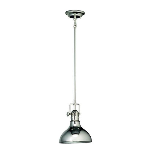 Kichler Hatteras Bay 10.25" 1 Light Mini Pendant Polished Nickel