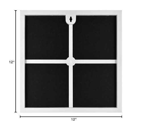 MCS Format 12x12 Frame White, Wall Hanging Square Picture Frame or Tabletop Easel for Art Prints & Photo Display (6-Pack)