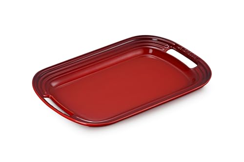 Le Creuset Stoneware Serving Platter, 14 in., Cerise