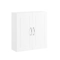 SoBuy Bathroom Cabinet Wall Mount with Doors and Adjustable Shelves, Medicine Cabinet Organizer for Small Bathroom Storage, Over The Toilet or Laundry Room Cabinets Wall Mounted, White FRG231-T-W