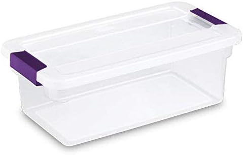 Sterilite 6 Qt ClearView Latch Storage Box - Stackable Plastic Organizer for Shoes | 12-Pack, Clear
