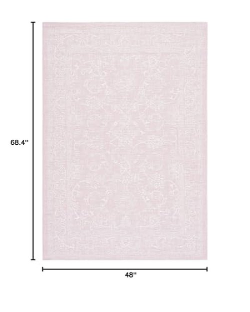SAFAVIEH Courtyard Collection 4' x 5'7" Soft Pink/Ivory CY8680 Indoor/ Outside Waterproof Easy cleansingPatio Backyard Mudroom Area Mat