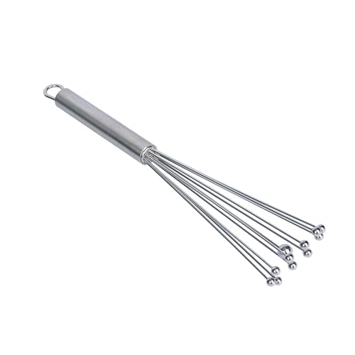 Restaurantware 10.5 in Stainless Steel Ball Whisk - 6 Pack - German Standard Egg Beater with Ergonomic Handle, Dishwasher Safe - Manual Mixer Cooking Whisk for Baking, Stirring, Sauces, Beating