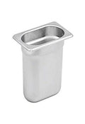 Winco 1/9 Size 6" Deep Metal Food Pan/Steam Table Pan, Anti-Jam, 22 Gauge