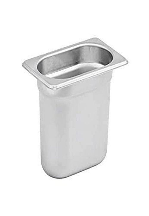 Winco 1/9 Size 6" Deep Metal Food Pan/Steam Table Pan, Anti-Jam, 22 Gauge