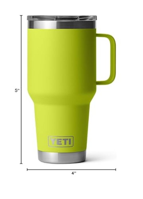 YETI Rambler 30 oz Travel Mug, Stainless Steel, Vacuum Insulated with Stronghold Lid, Chartreuse