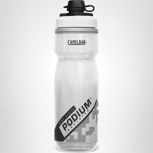 CamelBak Podium Dirt Series Chill Insulated Mountain Bike Squeeze Water Bottle White, 21oz