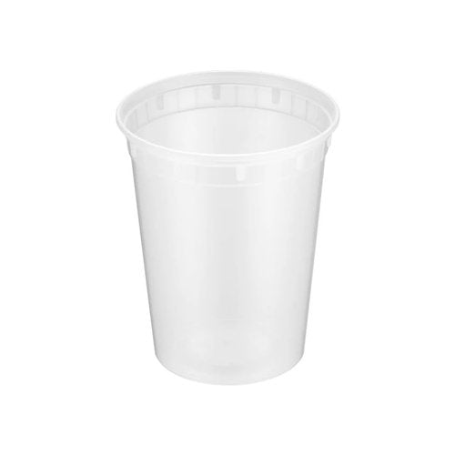 ProTakeOut 32oz [240 set] Heavy Duty Plastic Deli Container | BPA-Free Food Storage with Airtight Leak‑Proof Lids | Microwave, Freezer & Dishwasher Safe – Stackable, Bulk Reusable Soup & Meal Prep Tub