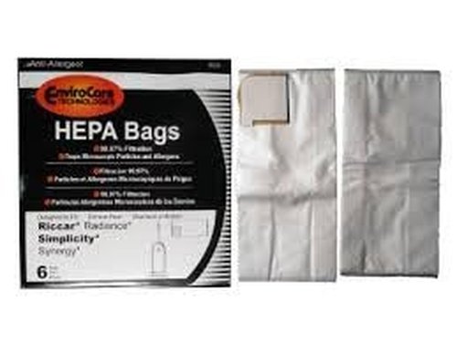 EnviroCare Replacement HEPA Vacuum Cleaner Dust Bag Designed to Fit Riccar Radiance and Simplicity X9 Uprights 6 pack